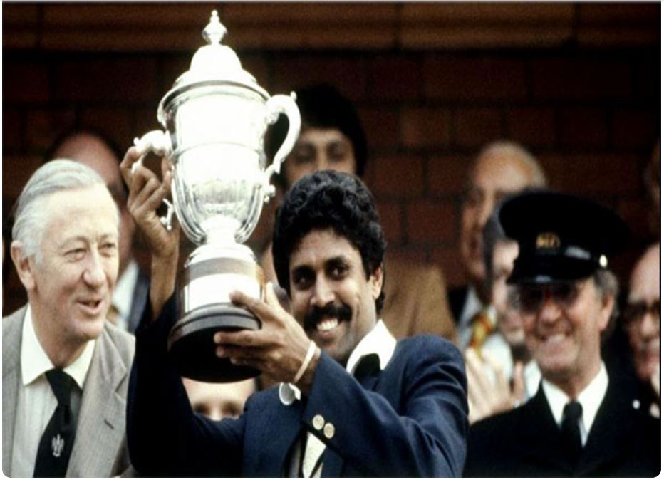 Kapil Dev with World Cup Trophy