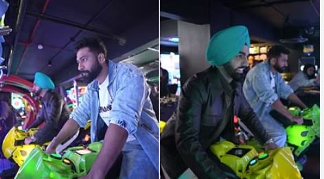 Vicky Kaushal, Ammy Virk enjoy bike race