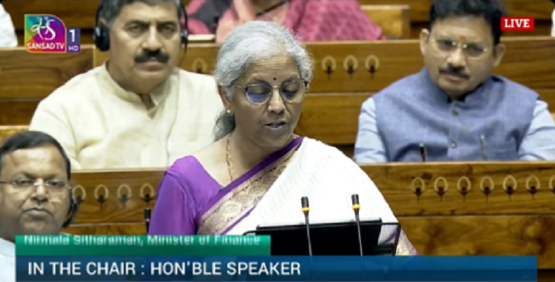 FM Nirmala Sitharaman presenting budget in Parliament