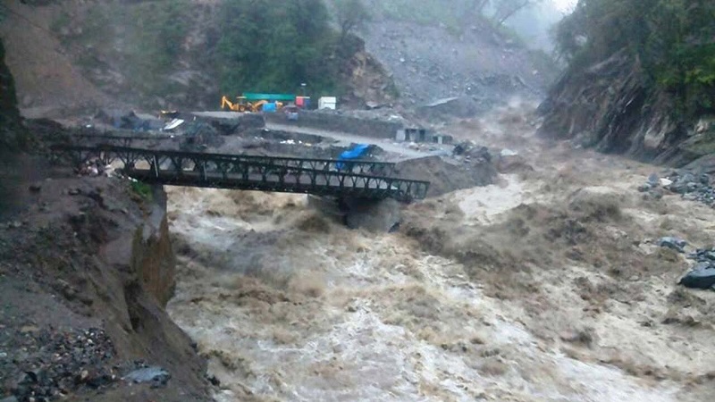 Kedarnath route bridge damaged badly due to rains