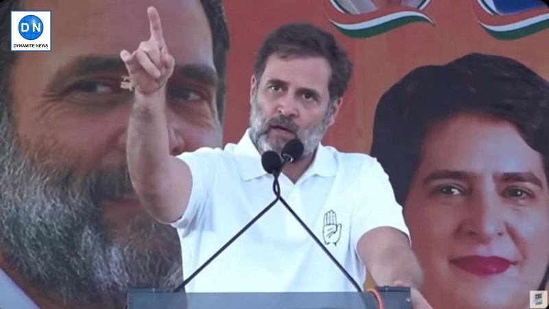 Rahul Gandhi addresses a rally in Haryana