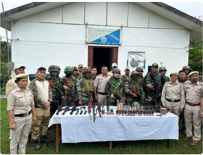 Arms and ammunition recovered by Manipur Police