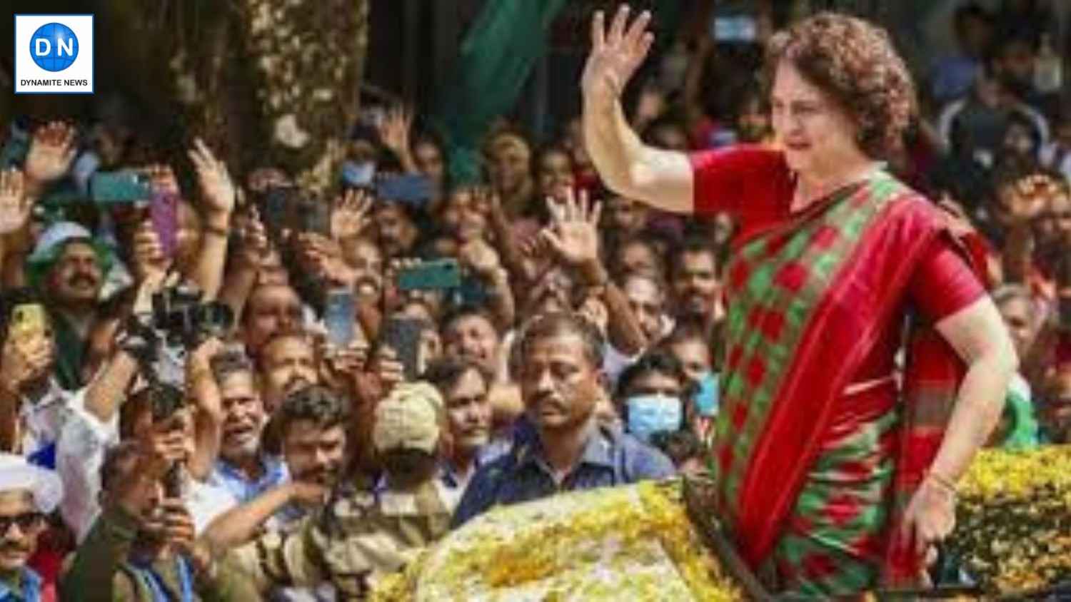 Priyanka Gandhi during a corner meeting at Nilambur