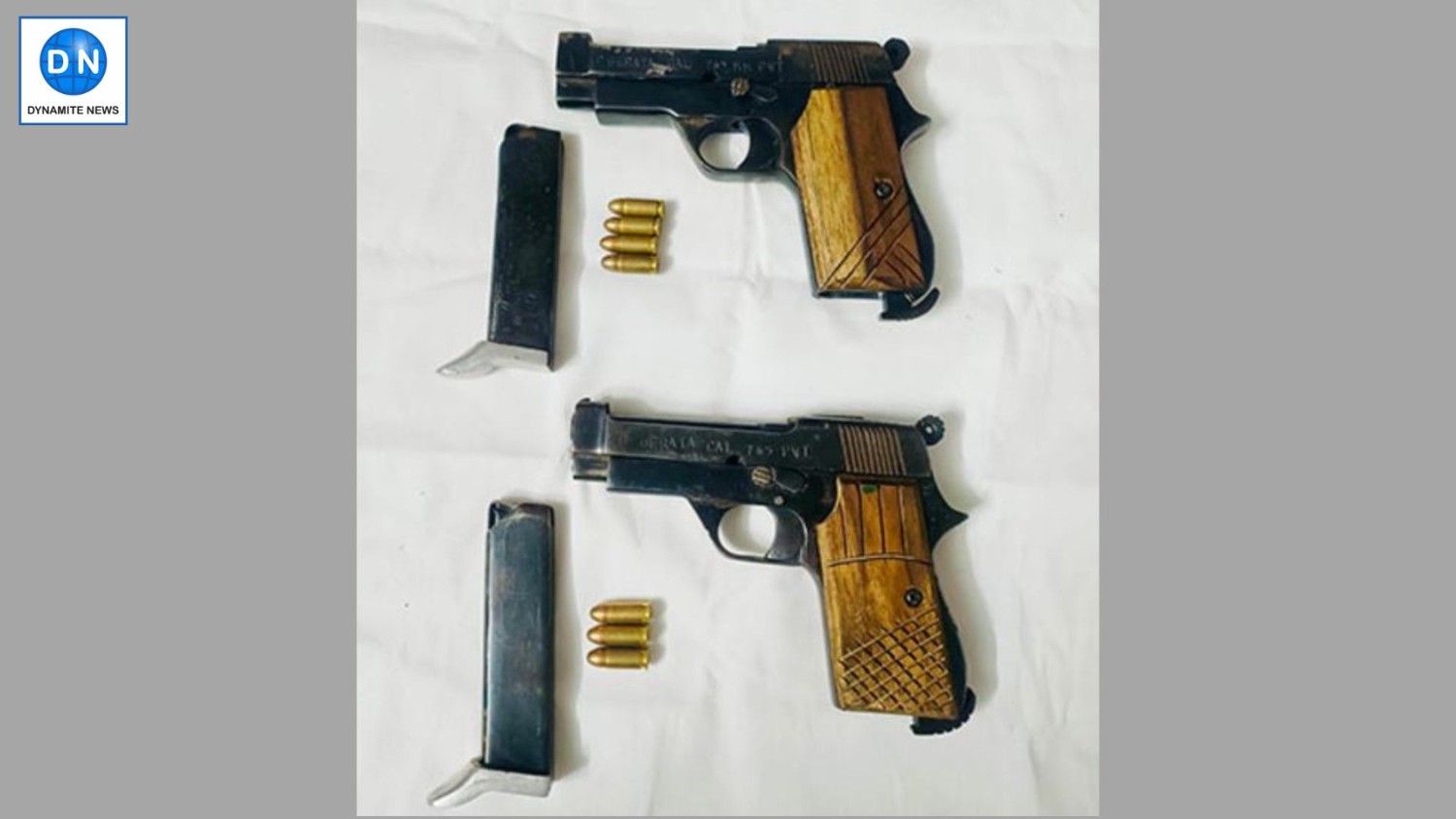 Pistols recovered by the officials