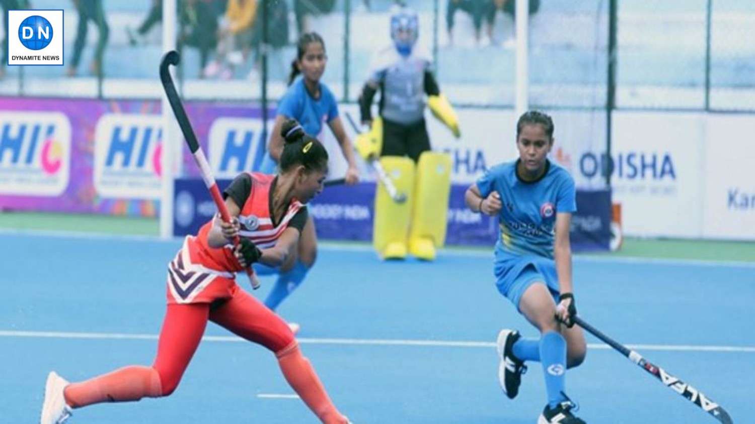 Players in action during Hockey India Sub-Junior Women National Championship