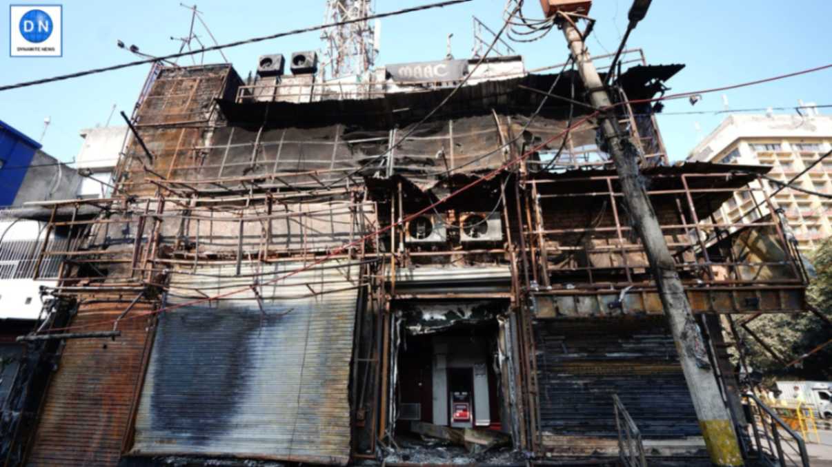 Building gutted in fire in Rajouri Garden