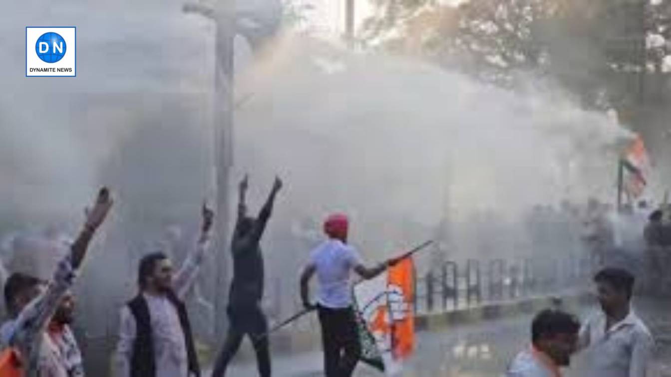 Police used water canons to disperse Youth Congress workers