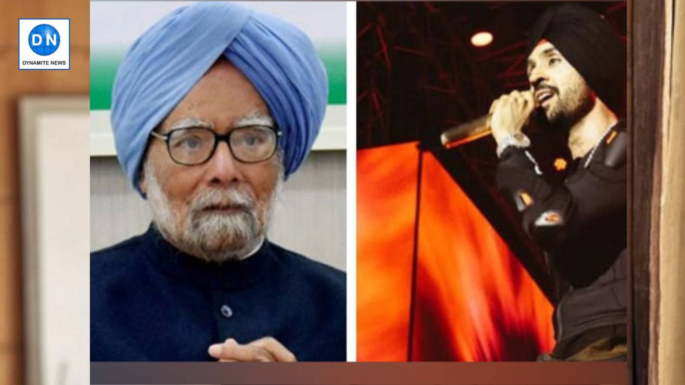 Singer Diljit Dosanjh and late former PM Manmohan Singh