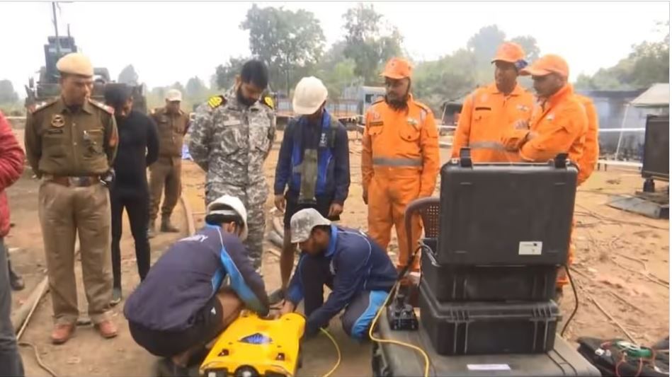 Sonar equipment being used in rescue operations