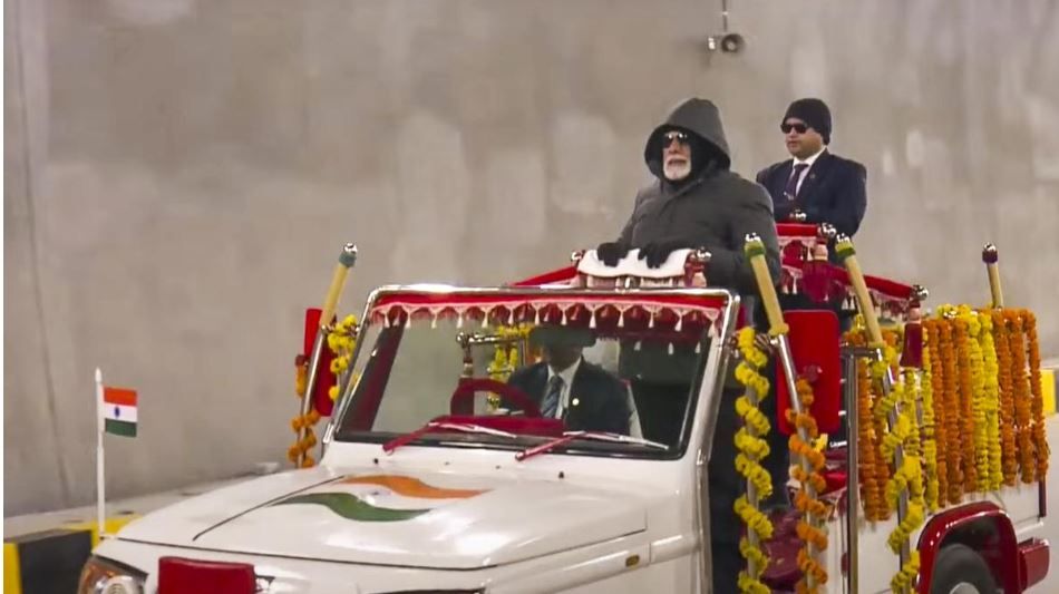 PM Modi during inauguration of Z-Morh Tunnel in Sonamarg