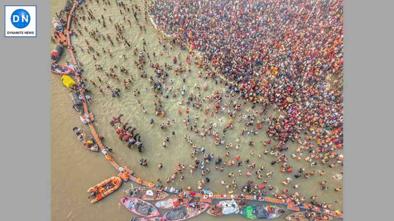 Devotees take holy dip at Triveni Sangam at Maha Kumbh 2025, in Prayagraj