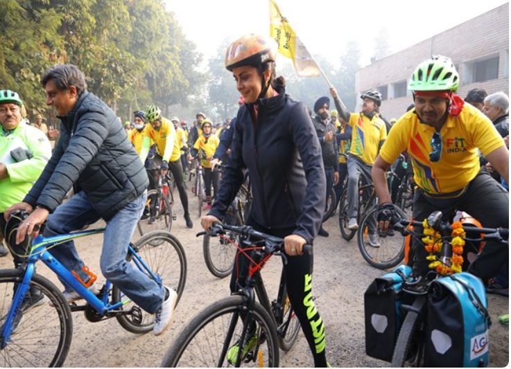 Gul Panag for 'Fit India Sundays on Cycle'