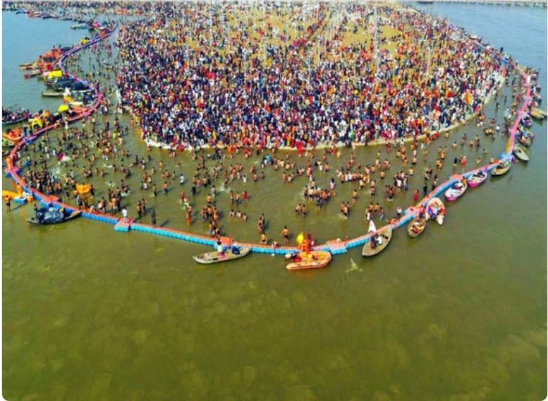 Devotees take a dip in Sangam