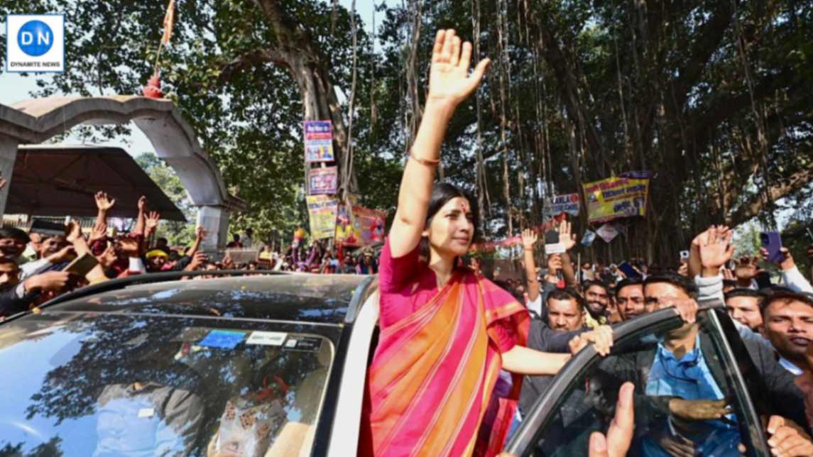 Dimple Yadav holds road show in Milkipur