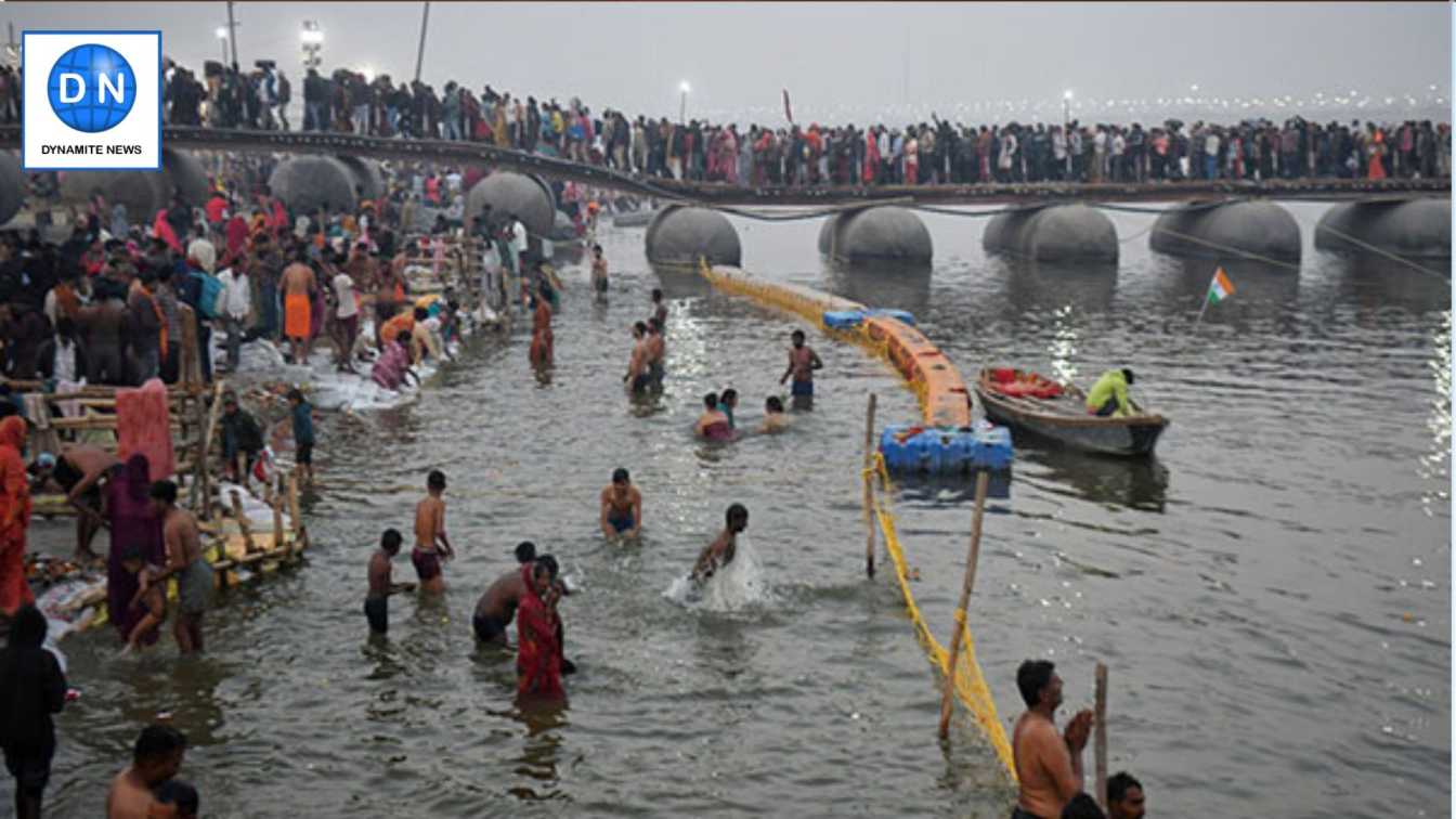 Drone visuals of Maha Kumbh Mela Kshetra, Triveni Sangam.