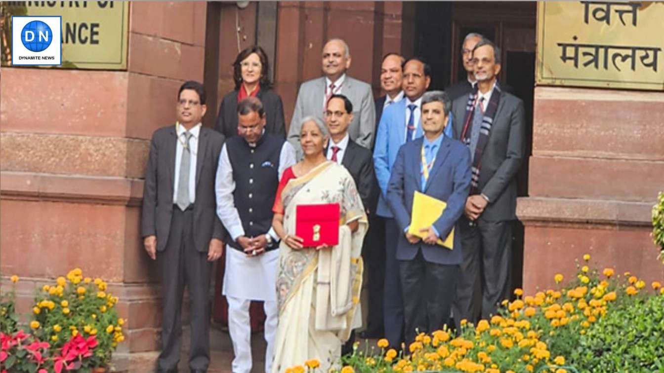 Union Finance Minister Nirmala Sitharaman with her team