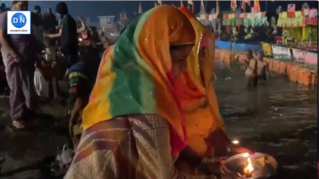 A visuals from Saryu Ghat in Ayodhya, on the occasion of Basant Panchami