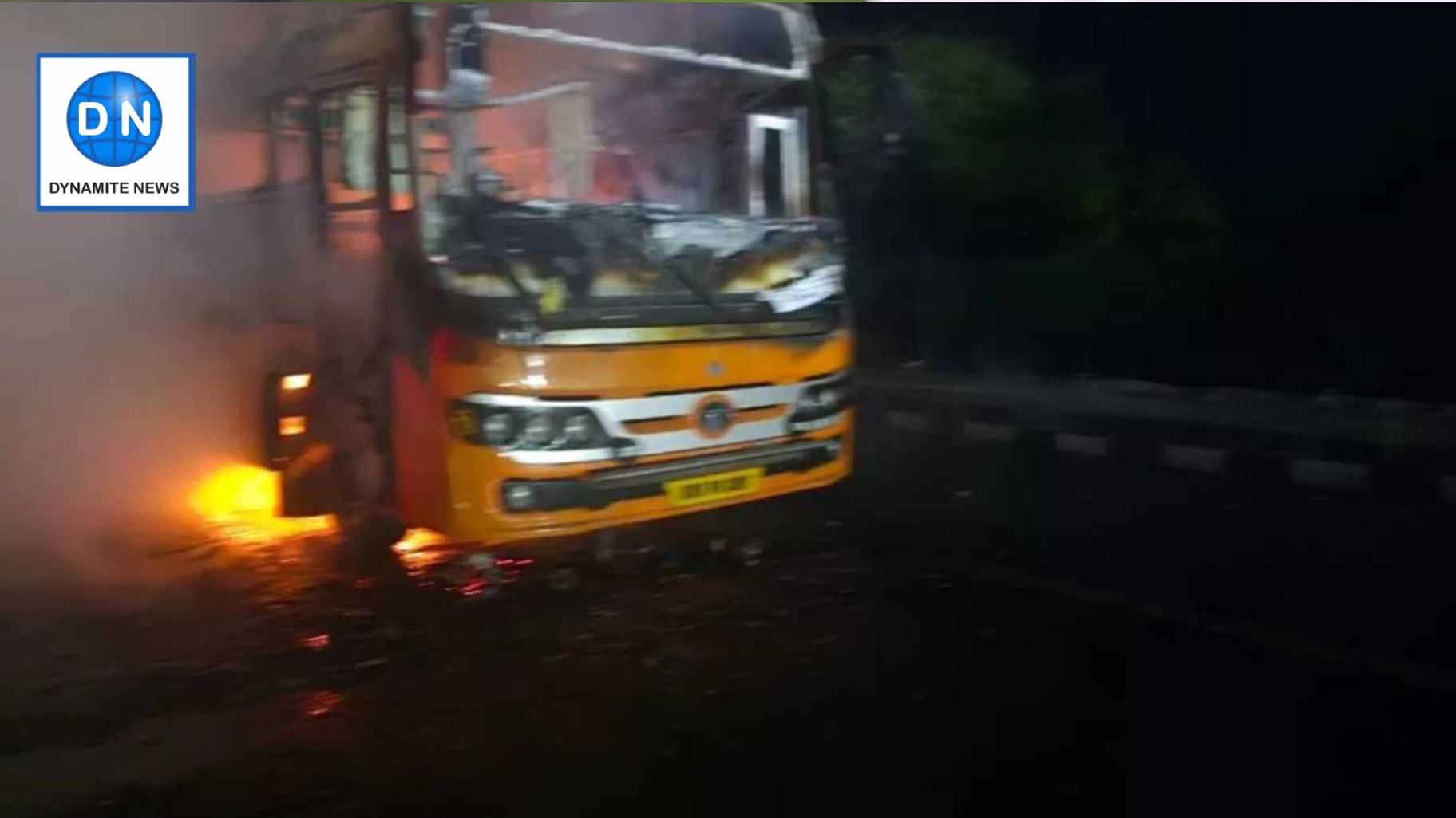 Sleeper bus caught fire