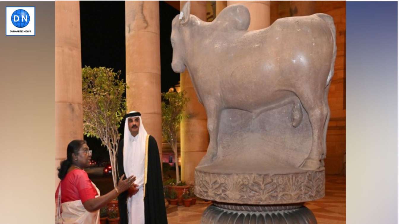 President Droupadi Murmu and Sheikh Tamim Bin Hamad Al Thani, Amir of Qatar