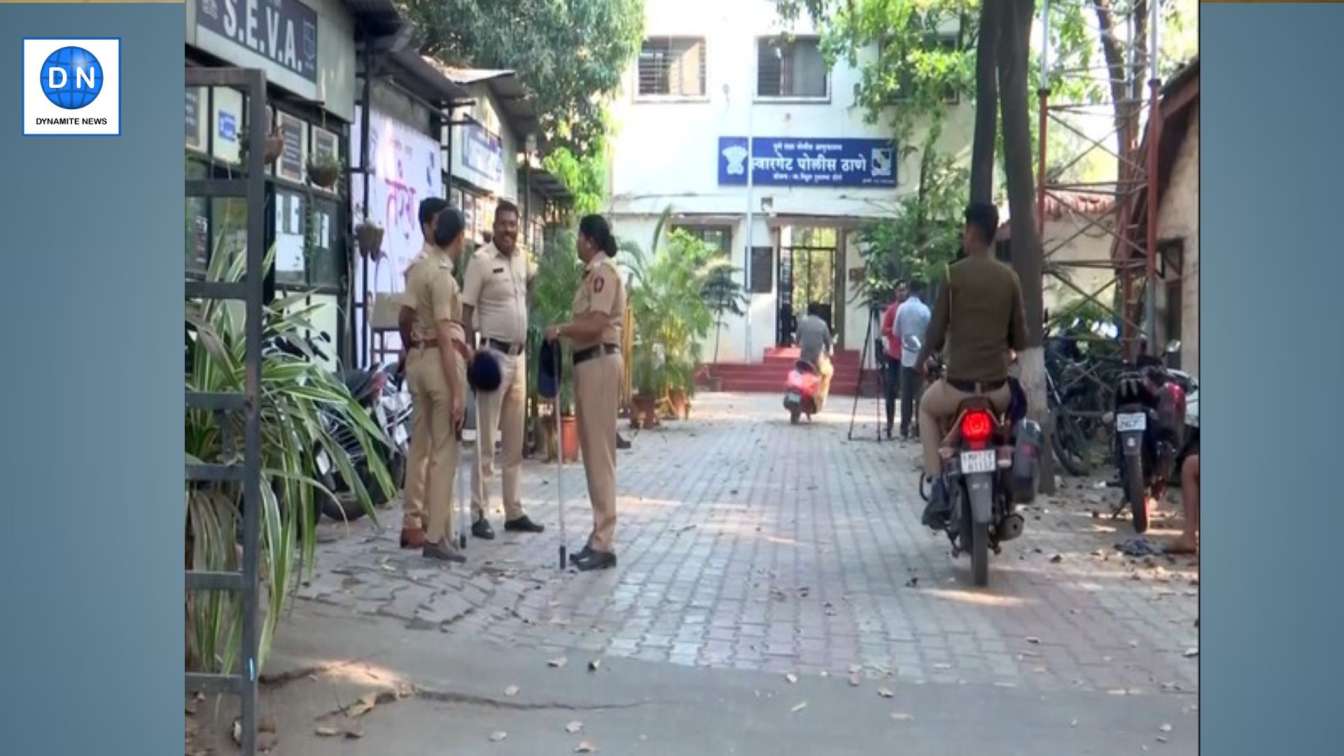 Visuals outside Swargate police Station