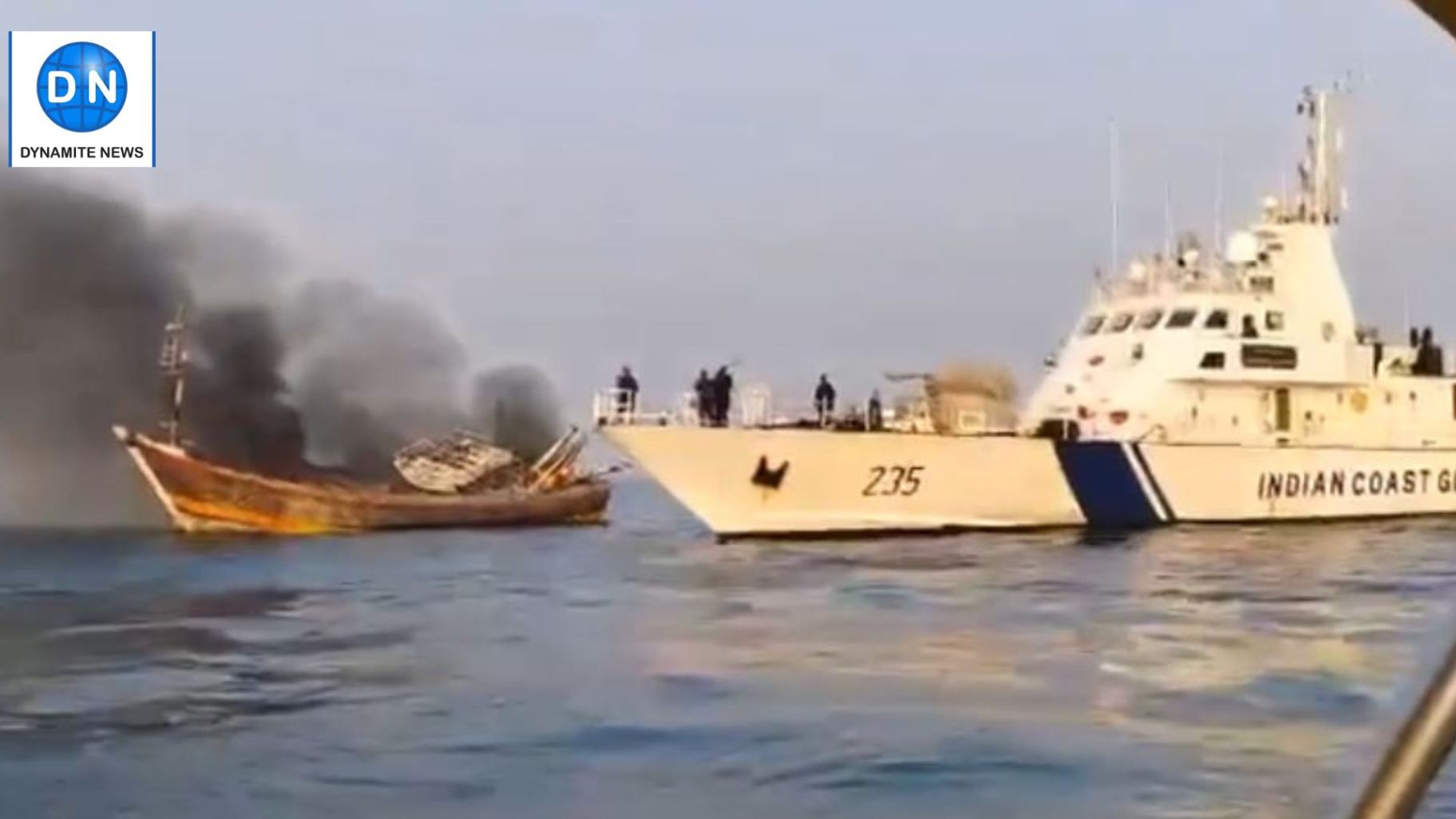 boat catches fire off Alibaug coast