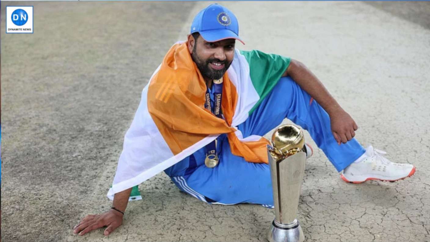 India skipper Rohit Sharma with Champions Trophy